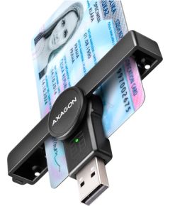 Axagon Foldable pocket USB-A contact Smart / ID card reader.