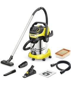 Karcher WD 6 P S V-30/6/22/T + DDC (YSY) *EU Celtniecības Putekļu Sūcējs Dzeltens/Sudraba