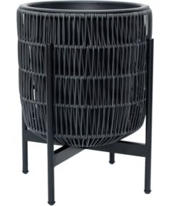 Puku pods WICKER ar stativu 38x38xH49cm, melns Interjera un Dizaina priekšmeti