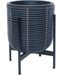 Puku pods WICKER ar stativu 30x30xH38cm, melns/bruns Interjera un Dizaina priekšmeti