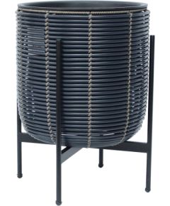 Кашпо WICKER с основанием 38x38xH49cm, черный
