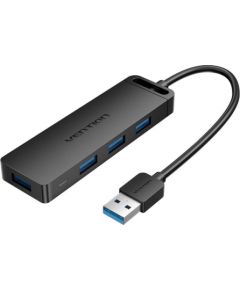 USB 3.0 4-Port Hub with Power Adapter Vention CHLBB 0.15m, Black