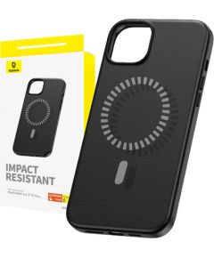 Magnetic Phone Case for iPhone 15 Plus Baseus Fauxther Series (Black)