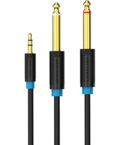 Vention BACBD Male TRS 3.5mm to 2x Male 6.35mm Audio Cable 0.5m Black