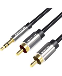 3.5mm Male to 2x RCA Male Audio Cable 2m Vention BCFBH Black Dažādi vadi