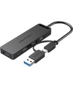 USB 3.0 4-Port Hub with USB-C and USB 3.0 2-in-1 Interface and Power Adapter Vention CHTBB 0.15m Usb HUB