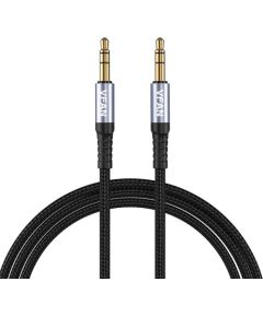 Cable Vipfan L11 mini jack 3.5mm AUX, 1m, gold plated (grey)