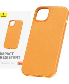 Phone Case for iPhone 15 Plus Baseus Fauxther Series (Orange)