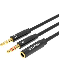 2x 3.5mm Male to 4-Pole Female 3.5mm Audio Cable 0.3m Vention BBTBY Black