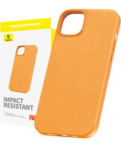 Phone Case for iPhone 15 Pro Baseus Fauxther Series (Orange)