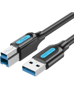 USB 3.0 A to B cable Vention COOBI 3m Black PVC