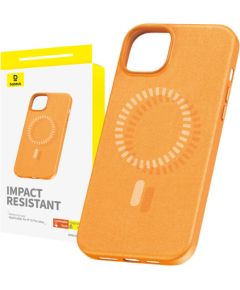 Magnetic Phone Case for iPhone 15 ProMax Baseus Fauxther Series (Orange)