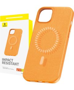 Magnetic Phone Case for iPhone 15 Pro Baseus Fauxther Series (Orange)