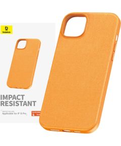 Phone Case for iPhone 15 ProMax Baseus Fauxther Series (Orange)