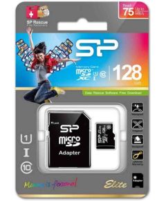 Silicon Power atmiņas karte microSDXC 128GB Elite UHS-I Class 10 + adapteris