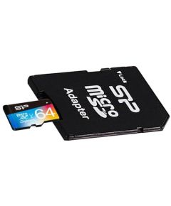 Silicon Power карта памяти microSDXC 64GB Superior UHS-I U1 + адаптер