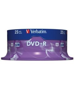 Verbatim DVD+R Matt Silver 4,7GB 16x 25шт