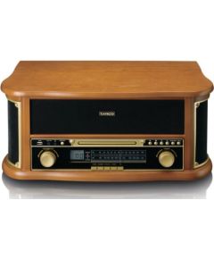 Retro music center with vinyl record and cassette player Lenco TCD2551WD