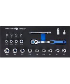 Instrumentu komplekts Hogert HT7G127; 3/8''; 22 gab.