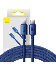 Baseus Crystal Shine cable USB-C to USB-C, 100W, 2m (blue)