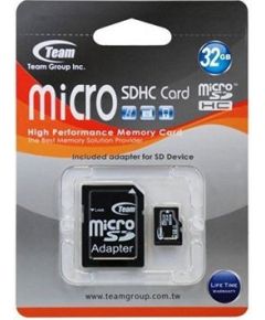 TEAM GROUP Memory ( flash cards ) 32GB Micro SDHC Class 10 with adapter minicase