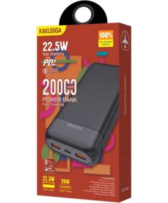 KAKUSIGA KSC-888 power bank 20000mAh | 2 x USB | 22,5W melns