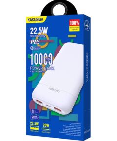 KAKUSIGA KSC-887 barošanas banka 10000mAh | 2 x USB | 22,5W balta