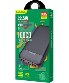 KAKUSIGA KSC-887 barošanas banka 10000mAh | 2 x USB | 22,5W melna