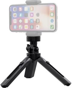 OEM Mini statīvs ar tālruņa turētāju, selfiju nūjiņas kameras GoPro turētājs melns