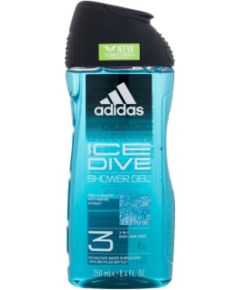 Adidas Ice Dive / Shower Gel 3-In-1 250ml New Cleaner Formula