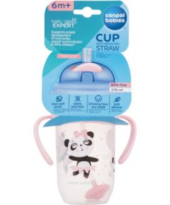 Canpol Exotic Animals / Non-Spill Expert Cup With Weighted Straw 270ml Pink