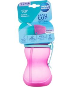 Canpol Active Cup / Sport Cup With Flip-Top Straw 370ml Pink