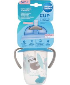 Canpol Exotic Animals / Non-Spill Expert Cup With Weighted Straw 270ml Grey