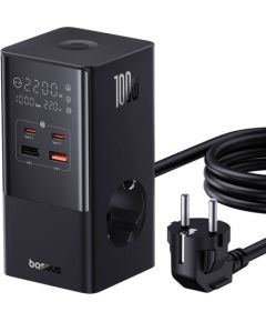 Wall charger / powerstrip Baseus PowerCombo 100W (black)