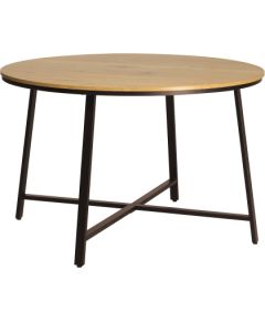Dining table SANCIA D120xH76cm, oak/brown