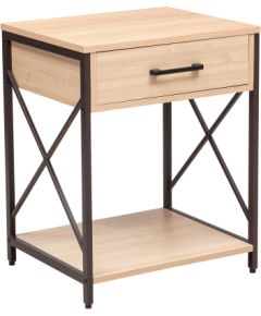 Side table/night stand HEDVIG 48x40xH60cm, ash/black