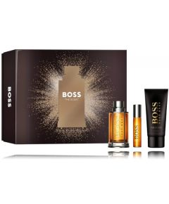 Hugo Boss The Scent komplekts vīriešiem (100 ml. EDT + 10 ml. EDT + 100 ml. dušas želeja) Dāvanu komplekti