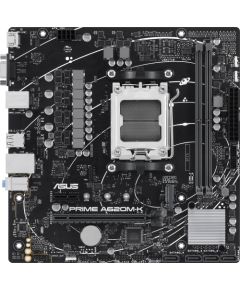 Asus PRIME A620M-K Processor family AMD, Processor socket AM5, DDR5 DIMM, Memory slots 2, Supported hard disk drive interfaces SATA, M.2, Number of SATA connectors 4, Chipset AMD A620, micro-ATX