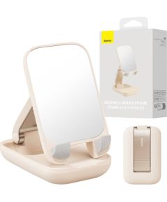 Folding Phone Stand Baseus with mirror (beige)