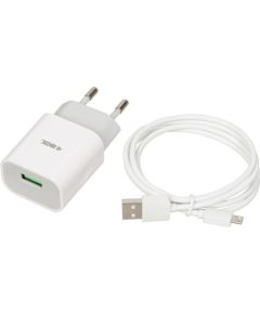 iBOX C-41 USB 2A microUSB cable White Power charger Telefonu lādētāji 220v