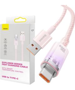 Quick Charge USB-C Baseus Flash, 6A,1m (Pink)