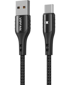 USB to USB-C cable Vipfan Colorful X13, 3A, 1.2m (black)