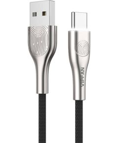 USB to USB-C cable Vipfan Fingerprint Touch Z04, 3A, 1.2m (black)