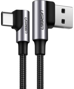 Ugreen USB - USB Typ C leņķveida kabelis Quick Charge 3.0 QC3.0 3 A 2 m pelēks (US176 20857)