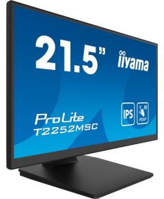 iiyama ProLite T2252MSC-B2, LED monitor - 21.5 - black (matt), touch, FHD, HDMI