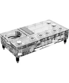 Alphacool Core Distro Plate 240 right VPP/D5, distributor (transparent/silver, integrated reservoir)