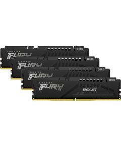 Kingston FURY DDR5 - 128GB -5200 - CL - 40 (4x 32 GB) Quad-Kit, RAM (black, KF552C40BBK4-128, Fury Beast, INTEL XMP)