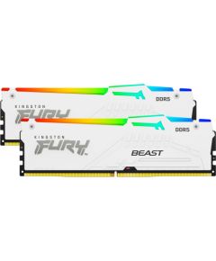 Kingston FURY DDR5 - 64GB -6000 - CL - 36 (2x 32 GB) dual kit, RAM (white, KF560C36BWEAK2-64, Beast RGB, INTEL XMP, AMD EXPO)