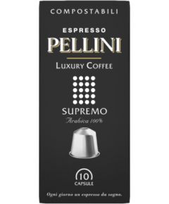 Pellini Top Luxury Supremo Ground coffee capsules Coffee Capsules for Nespresso coffee machines, 10 capsules, 100% Arabica, 50 g