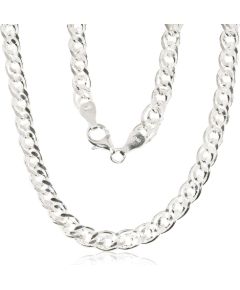 Серебряная цепочка Мона-лиза 6 мм, алмазная обработка граней #2400106, Серебро 925°, длина: 55 см, 27.1 гр.